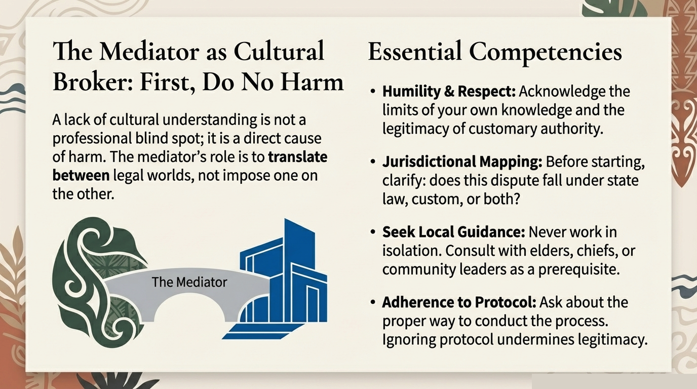 A braided river flowing into the ocean at sunset, symbolising an integrated pathway between custom and state justice in French Polynesia.