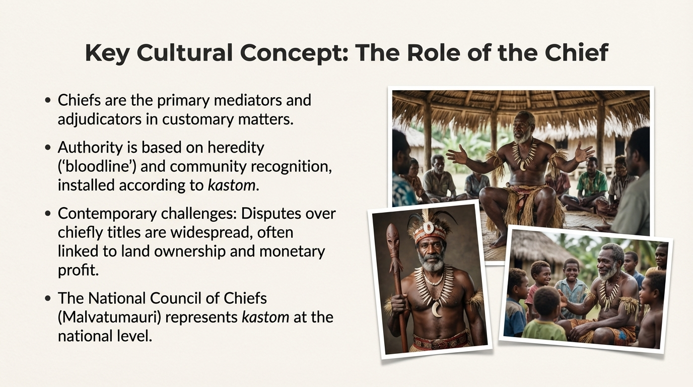 Graphic of two ships passing on dark water while islands show kastom forums and state courthouses, with occasional bridges linking them.