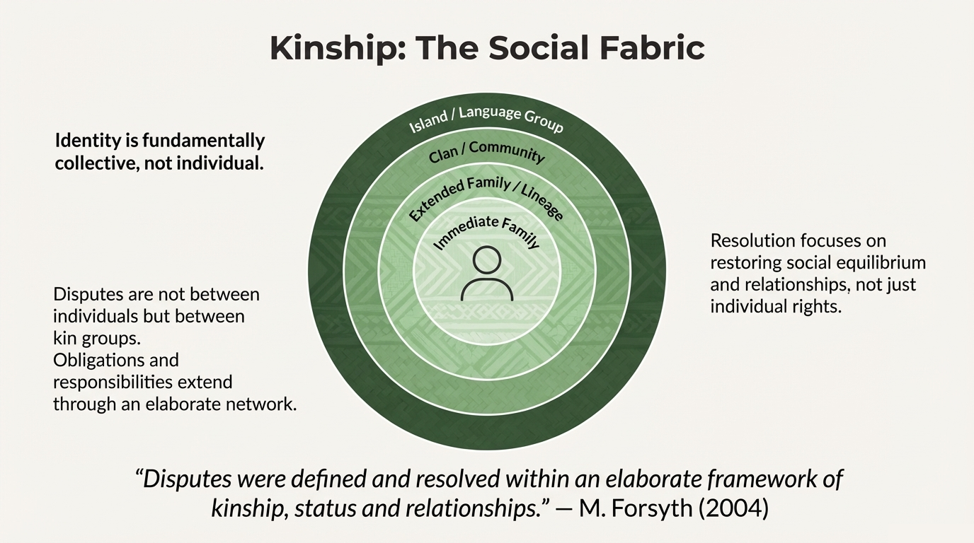 Practice slide listing risk factors for Western mediators and principles for culturally safe mediation in Vanuatu.